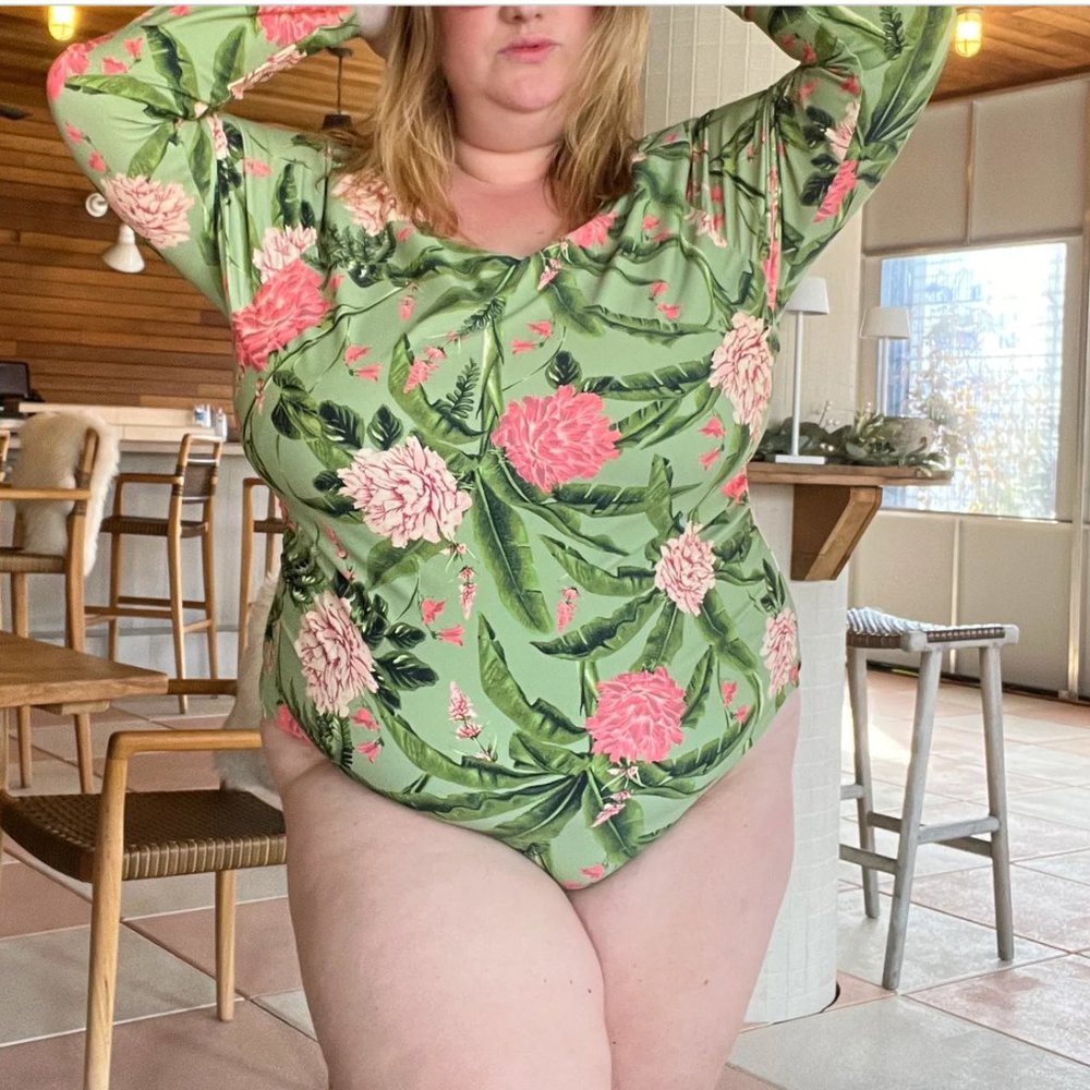 Agua Bendita x Target Peony Print Long Sleeve Medium Coverage Swimsuit, 3X NWT - Picture 4 of 9